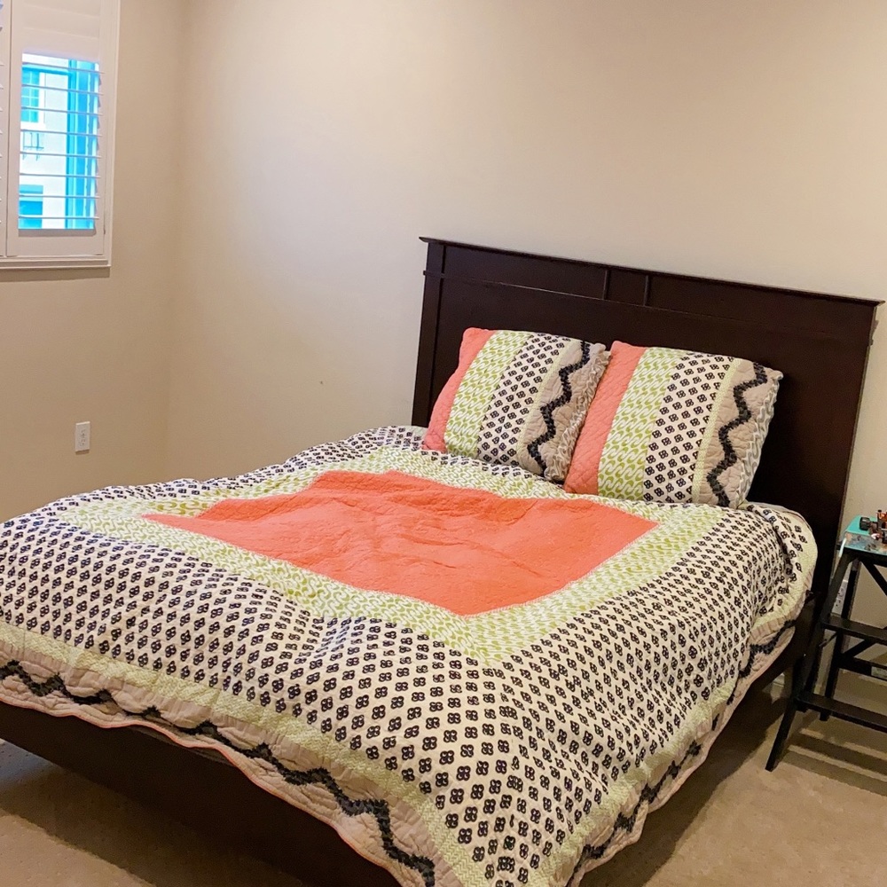 Anthropologie queen quilt blanket & 2 pillow cover